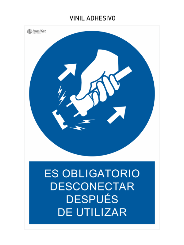 Señal es Obligatorio Desconectar Después de Utilizar