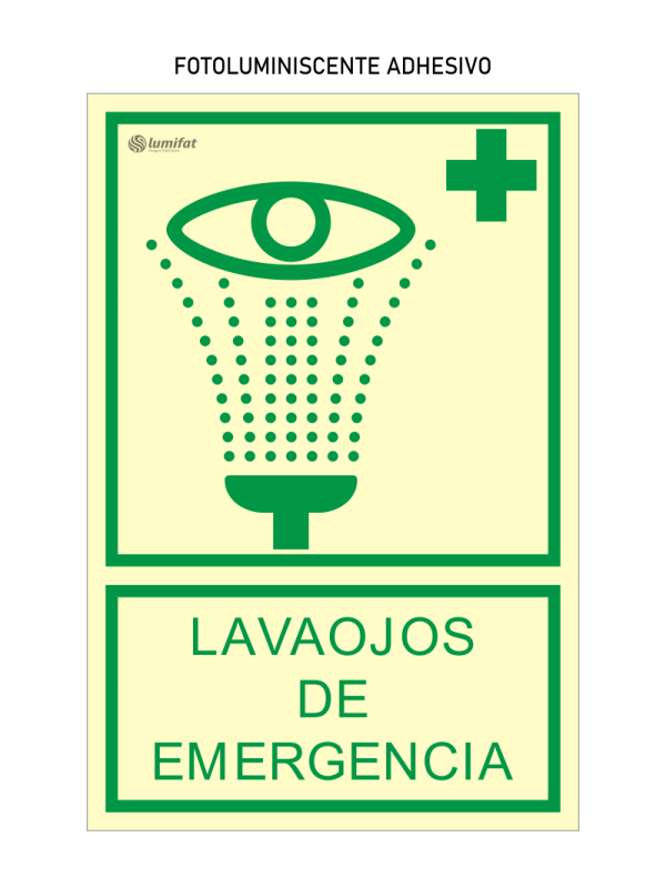 Señal Fotoluminiscente Lavaojos de Emergencia