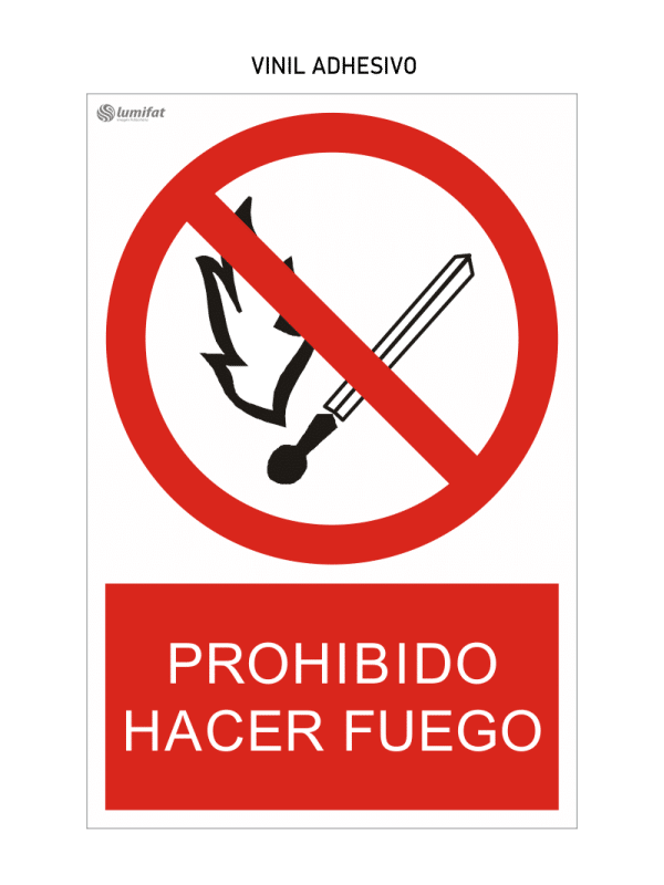 Señal Prohibido Hacer Fuego