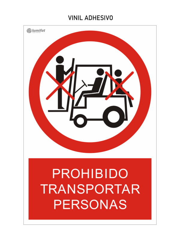 Prohibido transportar personas Señal Prohibido Transportar Personas