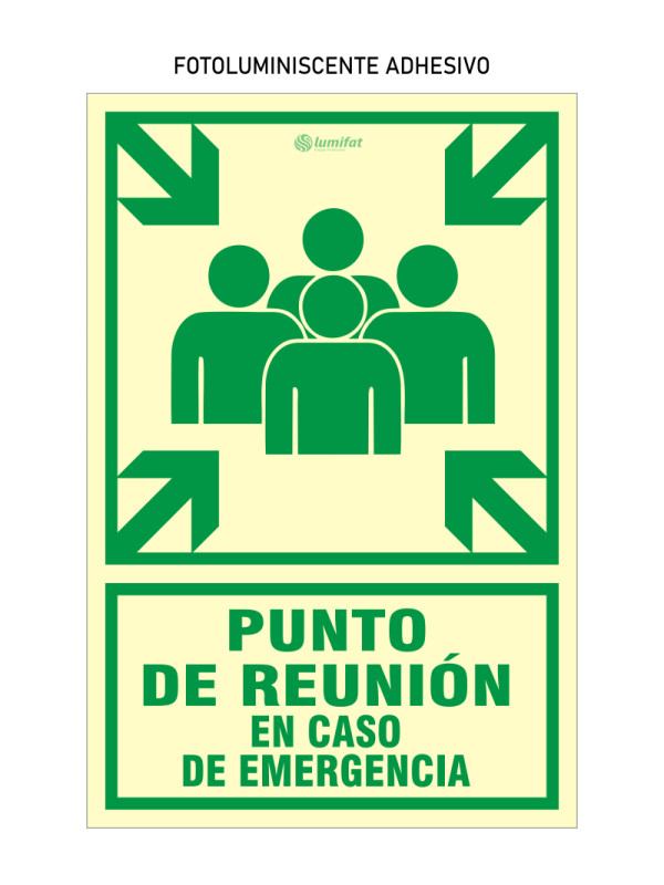 Señal Fotoluminiscente Punto de Reunión en Caso de Emergencia