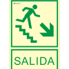 Señal Fotoluminiscente Salida Escalera Abajo Derecha