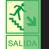 Señal Fotoluminiscente Salida Escalera Abajo Derecha